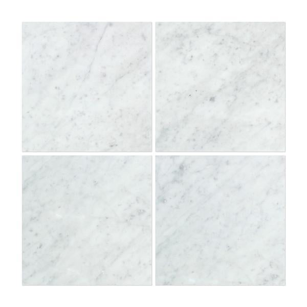 A closer look at Creme Carrara Marble Tile Backsplash