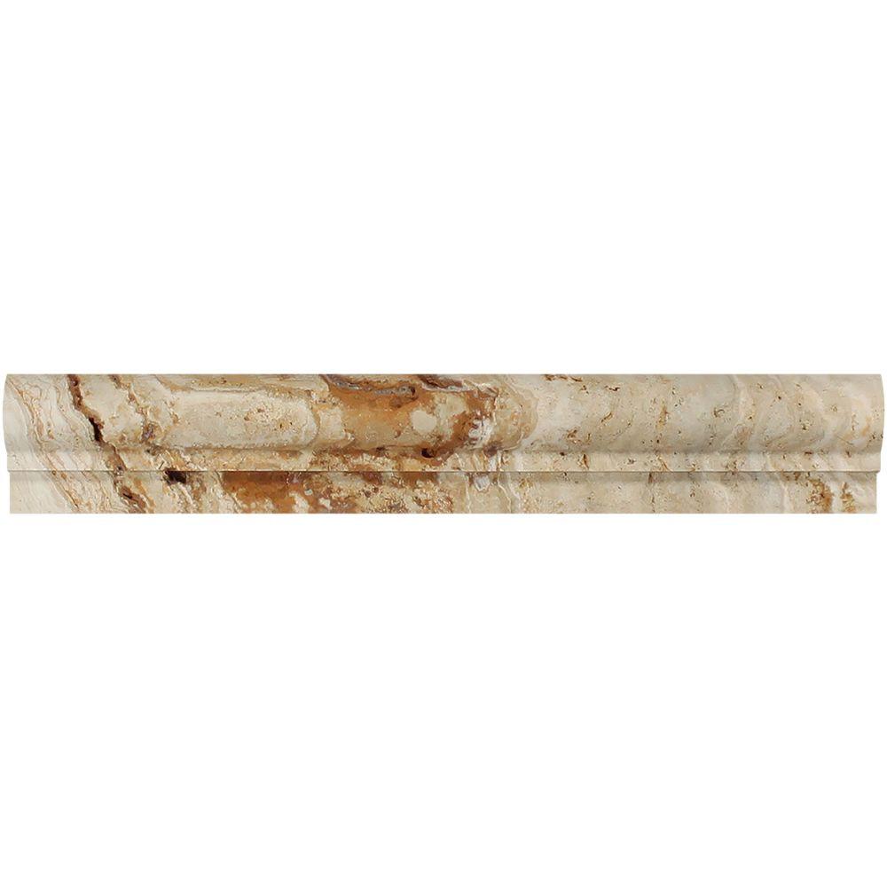 Stone Chair Rails 2 x 12 Honed Valencia Travertine Single-Step Chair Rail Trim – amanosstone